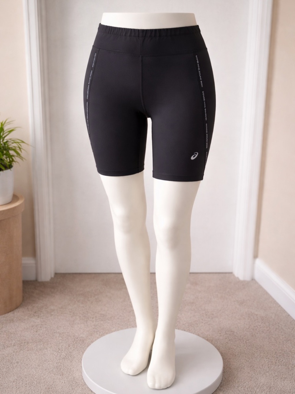 ASICS Black Women's High-Rise Bike Shorts with Subtle Reflective Details